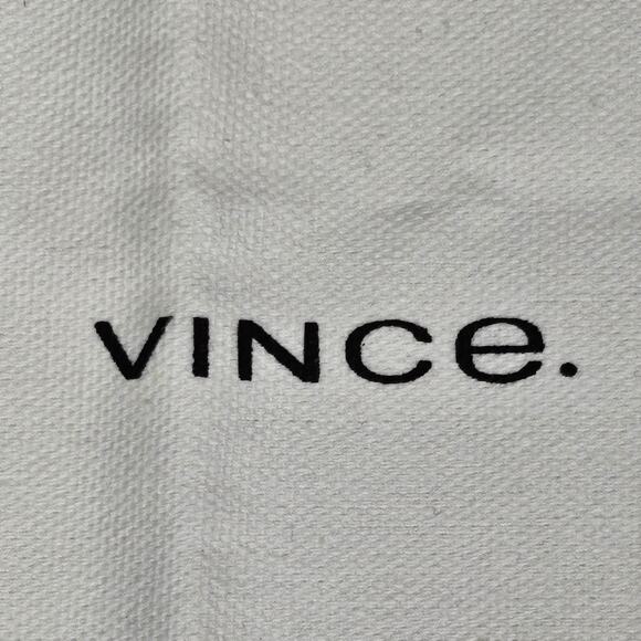 VINCE DRAWSTRING DUST BAG – 14" X 10" – WHITE FABRIC – BLACK LOGO ACCESSORY BAG - Picture 3 of 7